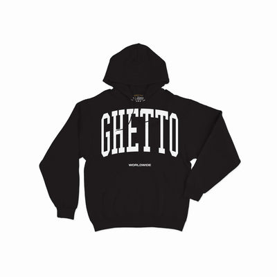 ROSE WHITE | "BLACK PULL OVER HOODIE JACKET"